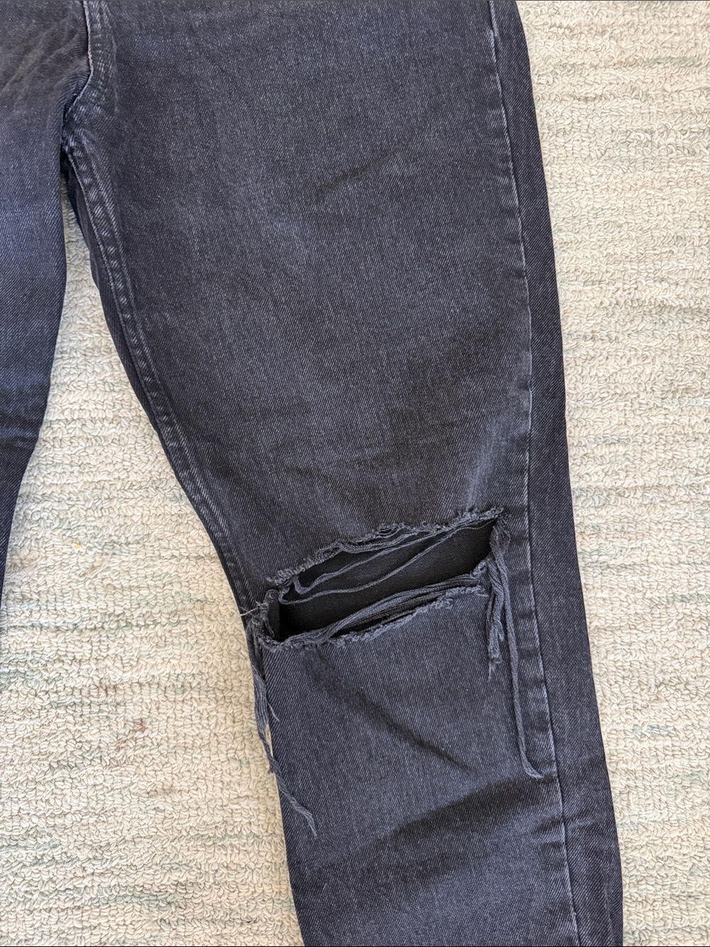 ZARA Washed Charcoal Black High-Rise Jeans, Ankle Length - Picture 5 of 7